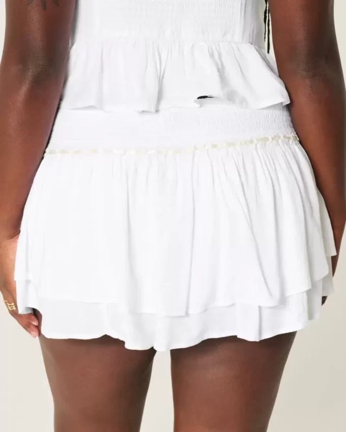 Smocked porrastettu Mini Skort
