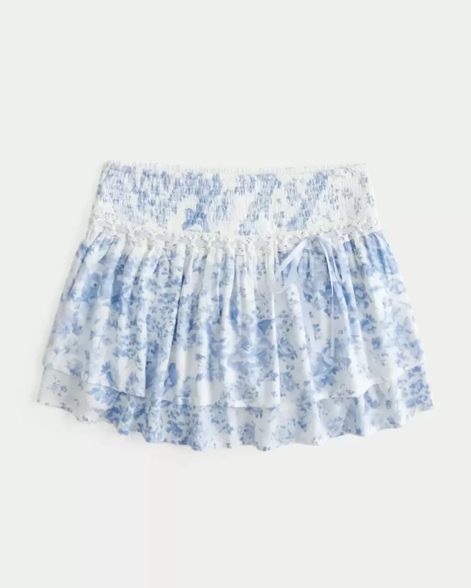Smocked porrastettu Mini Skort