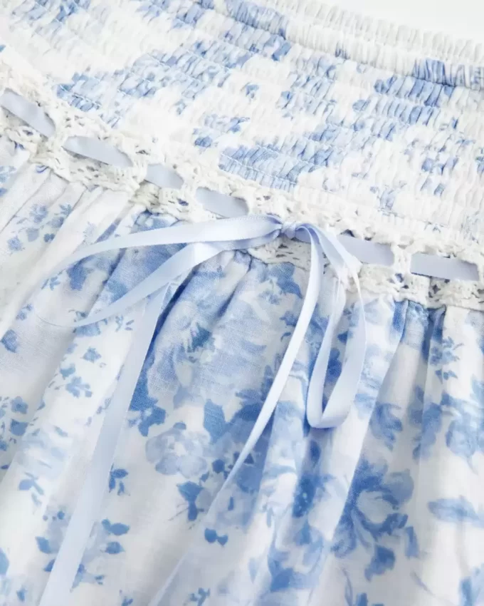 Smocked porrastettu Mini Skort