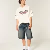 Snake Graphic Baggy Denim shortsit Snake Graphic Baggy Denim shortsit