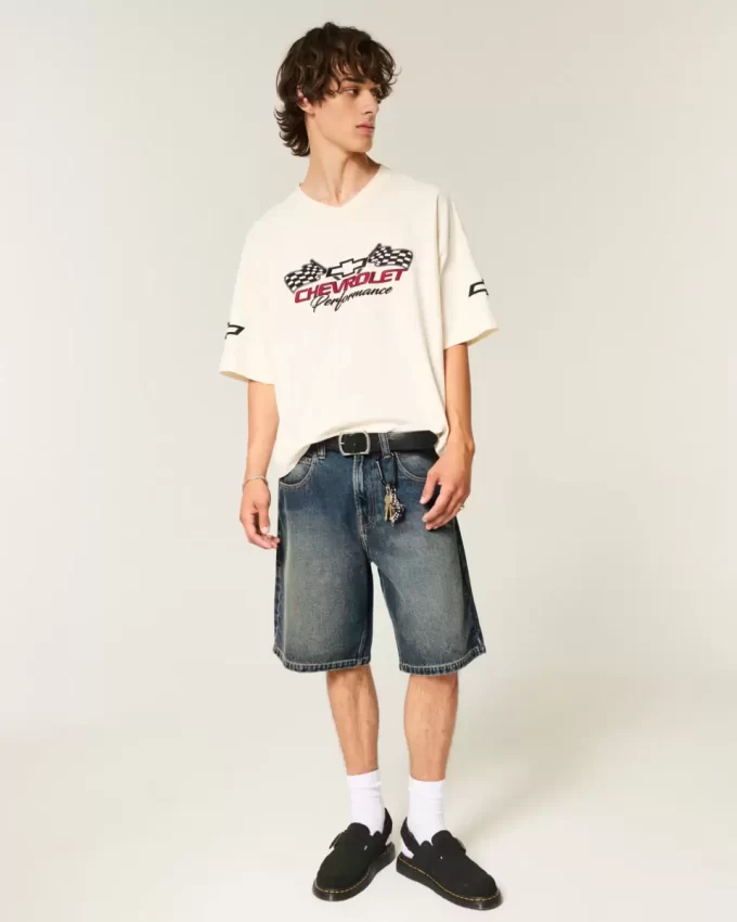 Snake Graphic Baggy Denim shortsit Snake Graphic Baggy Denim shortsit