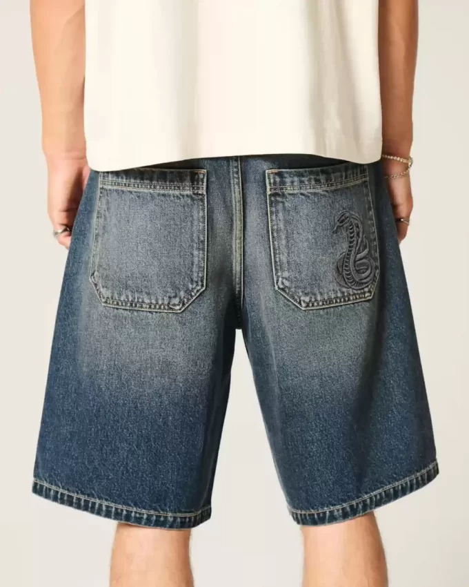 Snake Graphic Baggy Denim shortsit Snake Graphic Baggy Denim shortsit