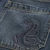 Snake Graphic Baggy Denim shortsit Snake Graphic Baggy Denim shortsit