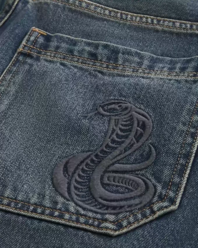 Snake Graphic Baggy Denim shortsit Snake Graphic Baggy Denim shortsit