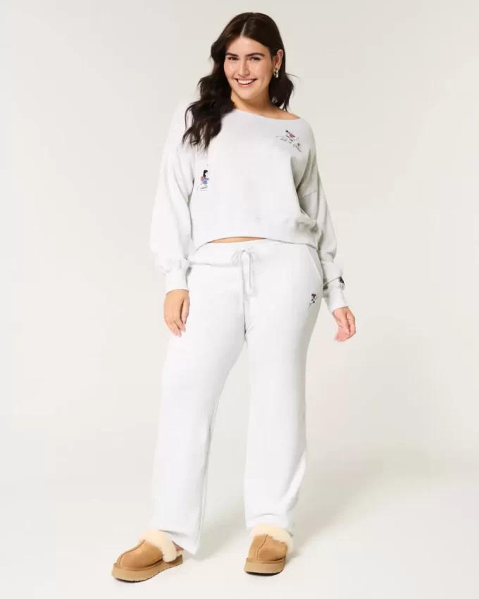 Snoopy Graphic Straight collegehousut