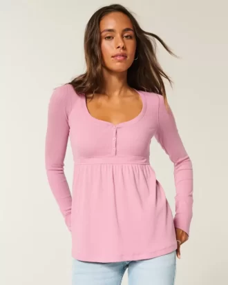 Solmittava Henley Babydoll -toppi Solmittava Henley Babydoll -toppi