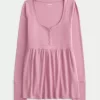 Solmittava Henley Babydoll -toppi Solmittava Henley Babydoll -toppi
