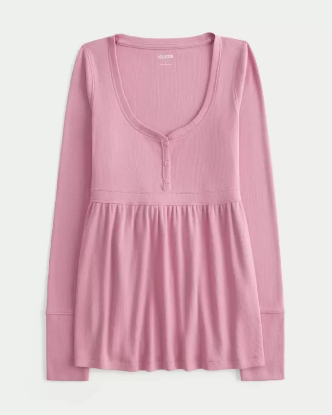Solmittava Henley Babydoll -toppi Solmittava Henley Babydoll -toppi