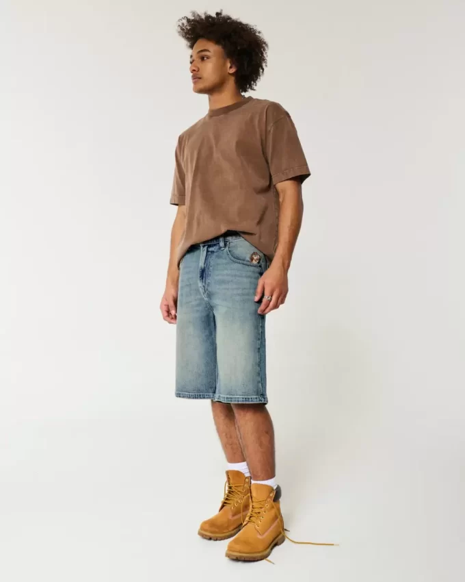 Taz Graphic Medium Wash Super Baggy Denim shortsit Taz Graphic Medium Wash Super Baggy Denim shortsit