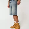 Taz Graphic Medium Wash Super Baggy Denim shortsit Taz Graphic Medium Wash Super Baggy Denim shortsit