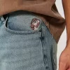Taz Graphic Medium Wash Super Baggy Denim shortsit Taz Graphic Medium Wash Super Baggy Denim shortsit