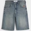 Taz Graphic Medium Wash Super Baggy Denim shortsit Taz Graphic Medium Wash Super Baggy Denim shortsit
