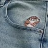 Taz Graphic Medium Wash Super Baggy Denim shortsit Taz Graphic Medium Wash Super Baggy Denim shortsit