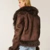 Tekoturkisvuorattu Faux Shearling -takki