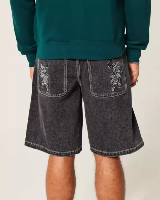 Tiger Graphic Baggy Denim shortsit