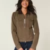 Twill vetoketjullinen takki