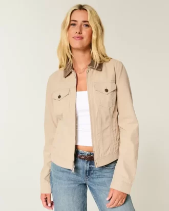 Twill vetoketjullinen takki