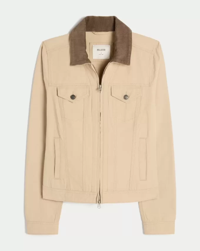 Twill vetoketjullinen takki
