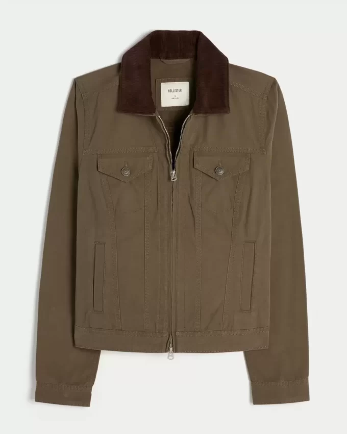 Twill vetoketjullinen takki