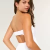 Twist Bust Eyelet Olkaimeton Midi-mekko