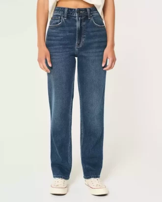 Ultra High-Rise Dark Wash 90-luvun suorat farkut