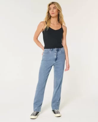 Ultra High-Rise Medium Wash 90-luvun suorat farkut