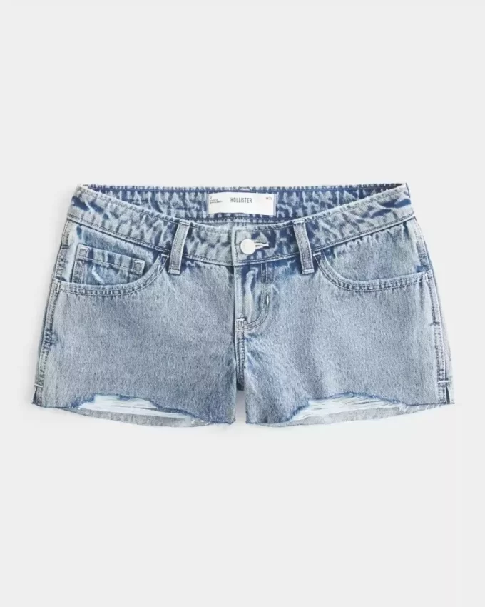 Ultra Low Rise Light Wash Mini Denim shortsit
