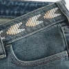Ultra Low-Rise Medium Wash brodeeratut flare farkut