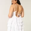 V-kaula-aukkoinen röyhelö Babydoll-minimekko V-kaula-aukkoinen röyhelö Babydoll-minimekko