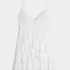 V-kaula-aukkoinen röyhelö Babydoll-minimekko V-kaula-aukkoinen röyhelö Babydoll-minimekko