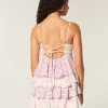 V-kaula-aukkoinen röyhelöinen Babydoll-minimekko V-kaula-aukkoinen röyhelöinen Babydoll-minimekko