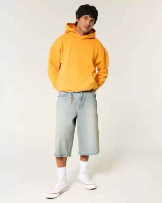 Vaaleat pesut puolipitkät Skater Baggy -farkut