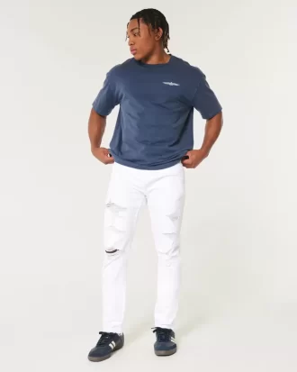 Valkoiset Athletic Skinny Farkut