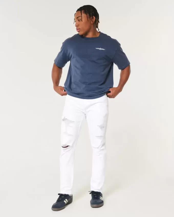 Valkoiset Athletic Skinny Farkut