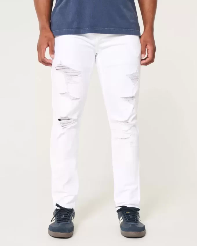 Valkoiset Athletic Skinny Farkut
