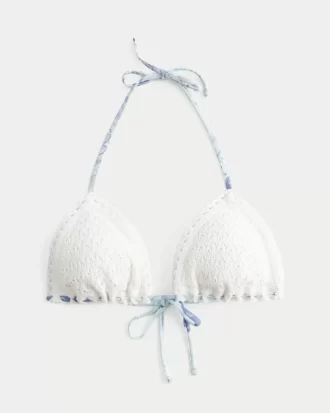 Virkattu kolmiobikinitoppi