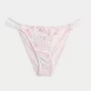Virkatutyylinen sekoitettu korkeajalkainen, röyhkeä bikinipohja Virkatutyylinen sekoitettu korkeajalkainen, röyhkeä bikinipohja