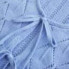 Virkatutyylinen solmittava etuosa kuvioitu villapaita Virkatutyylinen solmittava etuosa kuvioitu villapaita