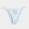 Virkatutyylinen verhoilu, kaksinkertainen hihna, röyhkeä bikinipohja Virkatutyylinen verhoilu, kaksinkertainen hihna, röyhkeä bikinipohja