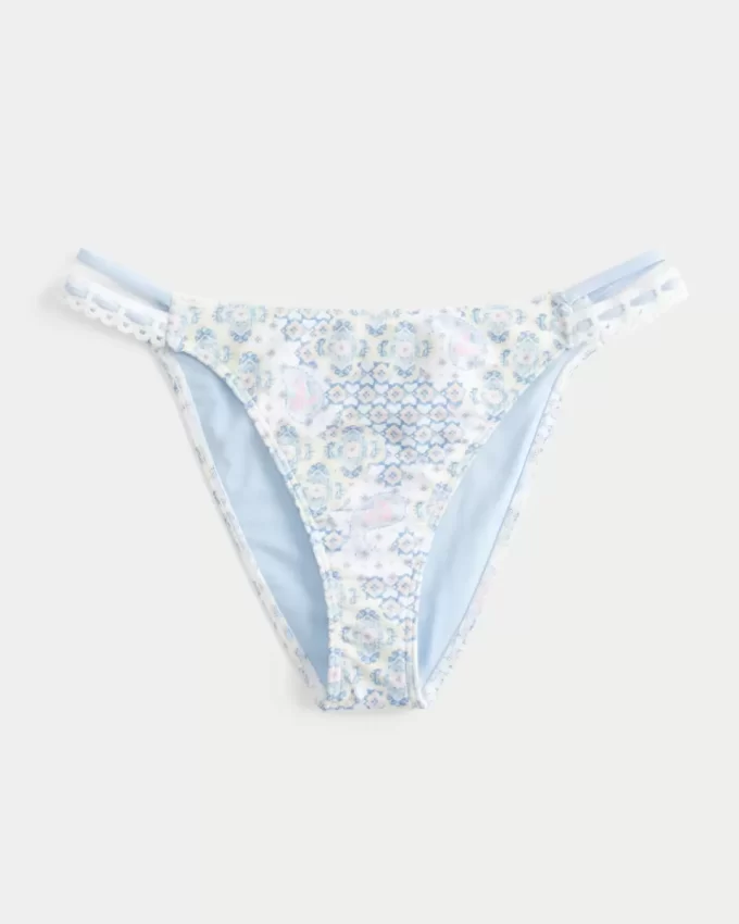 Virkatutyylinen verhoilu, kaksinkertainen hihna, röyhkeä bikinipohja Virkatutyylinen verhoilu, kaksinkertainen hihna, röyhkeä bikinipohja