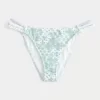 Virkatutyylinen verhoilu, kaksinkertainen hihna, röyhkeä bikinipohja Virkatutyylinen verhoilu, kaksinkertainen hihna, röyhkeä bikinipohja