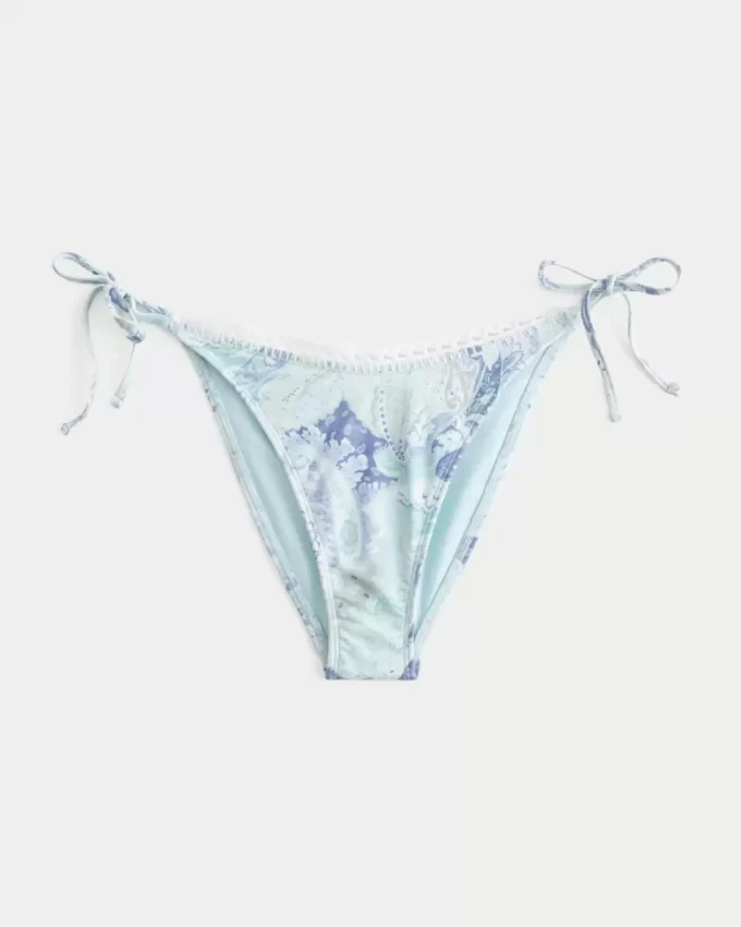 Virkatutyylinen verhoilu sivusolmio röyhkeä bikinipohja Virkatutyylinen verhoilu sivusolmio röyhkeä bikinipohja