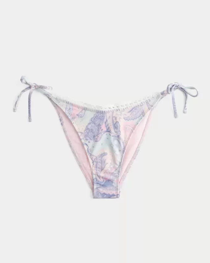 Virkatutyylinen verhoilu sivusolmio röyhkeä bikinipohja Virkatutyylinen verhoilu sivusolmio röyhkeä bikinipohja