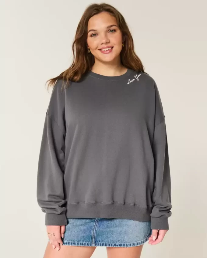 Ylisuuri Angel Wings Graphic Crew -huppari Ylisuuri Angel Wings Graphic Crew -huppari