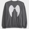 Ylisuuri Angel Wings Graphic Crew -huppari Ylisuuri Angel Wings Graphic Crew -huppari