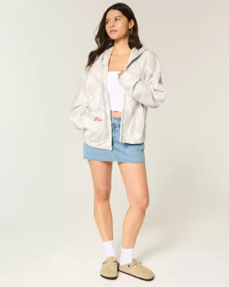 Ylisuuri Camo vetoketjullinen huppari