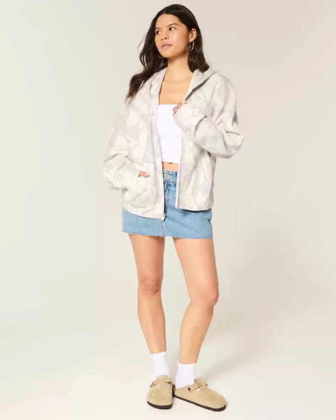 Ylisuuri Camo vetoketjullinen huppari Ylisuuri Camo vetoketjullinen huppari