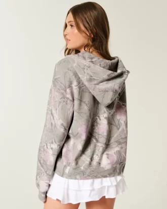 Ylisuuri Camo vetoketjullinen huppari