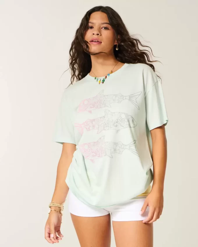 Ylisuuri Fish Graphic T-paita Ylisuuri Fish Graphic T-paita