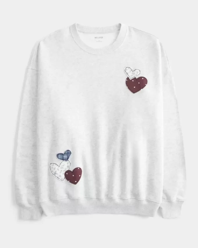 Ylisuuri Heart Graphic Crew -huppari Ylisuuri Heart Graphic Crew -huppari